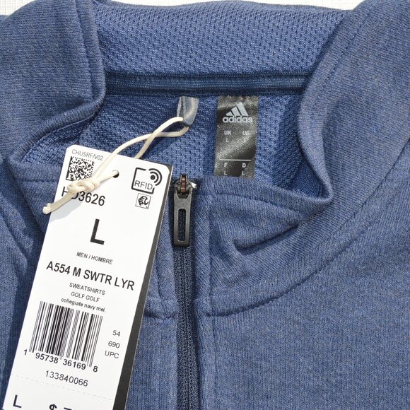 Adidas A554 3-Stripes Quarter-Zip Sweater Size L (New) - Picture 4 of 10